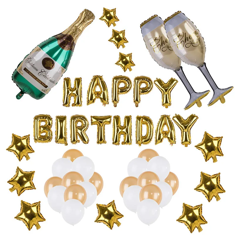 Birthday party decoration set supplies balloon set Golden aluminum film five-pointed star balloon customization Party products
Birthday party decoration set supplies balloon set Golden aluminum film five-pointed star balloon customization Party products
