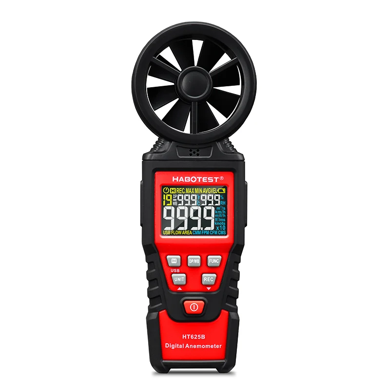 

Цифровой анемометр HT625A, измеритель скорости ветра, измеритель расхода воздуха для измерения скорости ветра, объем воздуха, Макс/мин/AVG
