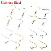 50pcs/lot Anti Allergy Stainless Steel Earring Hooks Findings Hypoallergenic Earrings Clasp Wire Supplies For Diy Jewelry Making