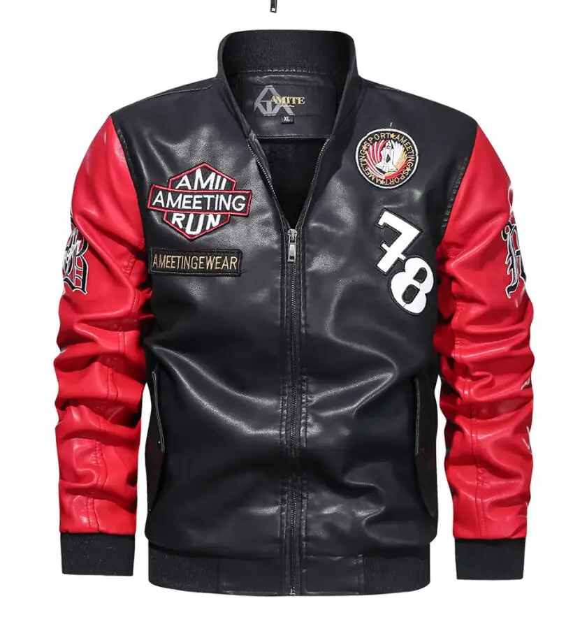 Men's Embroidery Leather Jacket 2021 New Men Stand Collar Baseball Uniform Jackets Coat Male Winter Warm Bomber Coats Outerwear
Men's Embroidery Leather Jacket 2021 New Men Stand Collar Baseball Uniform Jackets Coat Male Winter Warm Bomber Coats Outerwear