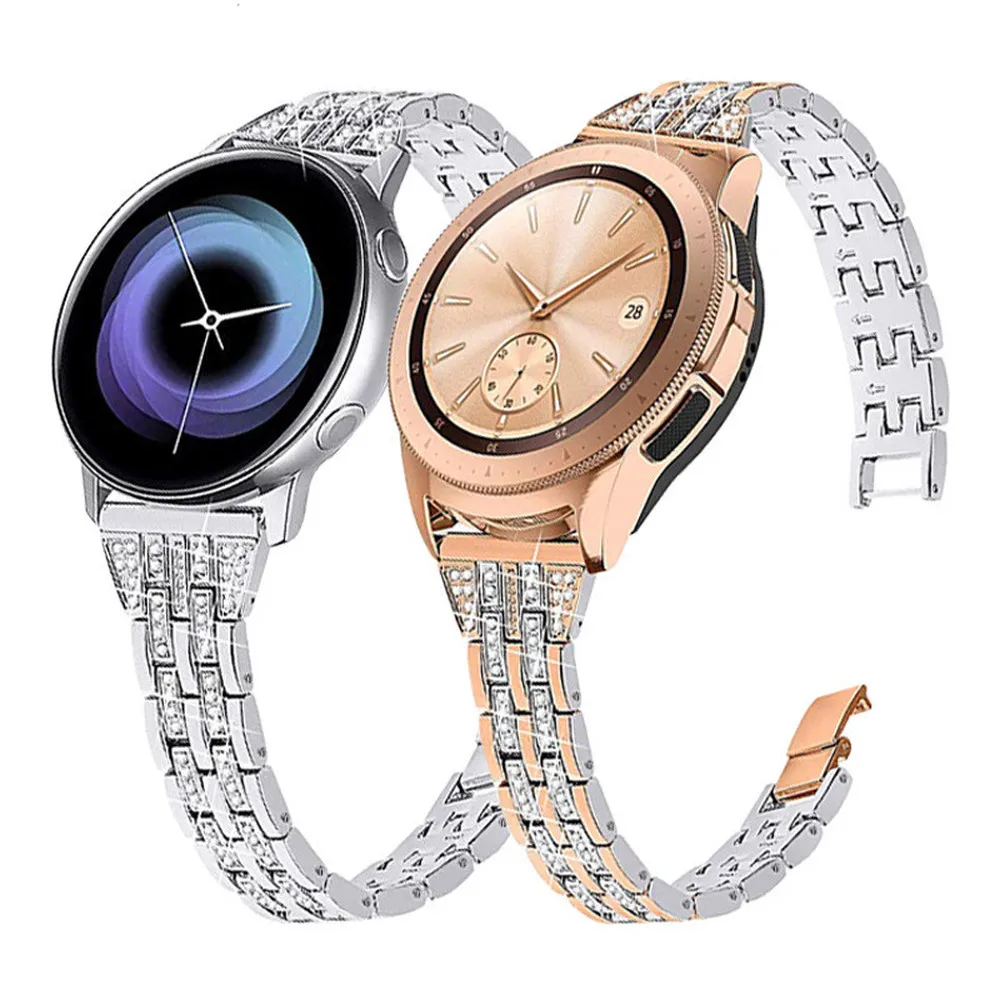 Женский браслет с бриллиантами для Samsung Galaxy Watch 42 мм/Active 2 44 мм 40 ремешок Gear S2