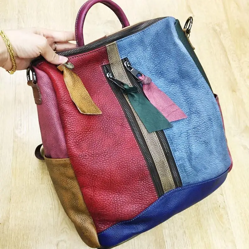 Handmade Shoulder Bag Women Backpack 2021 New Genuine Leather Hand-wiping Random Color Mixing Travel Backpack
Handmade Shoulder Bag Women Backpack 2021 New Genuine Leather Hand-wiping Random Color Mixing Travel Backpack