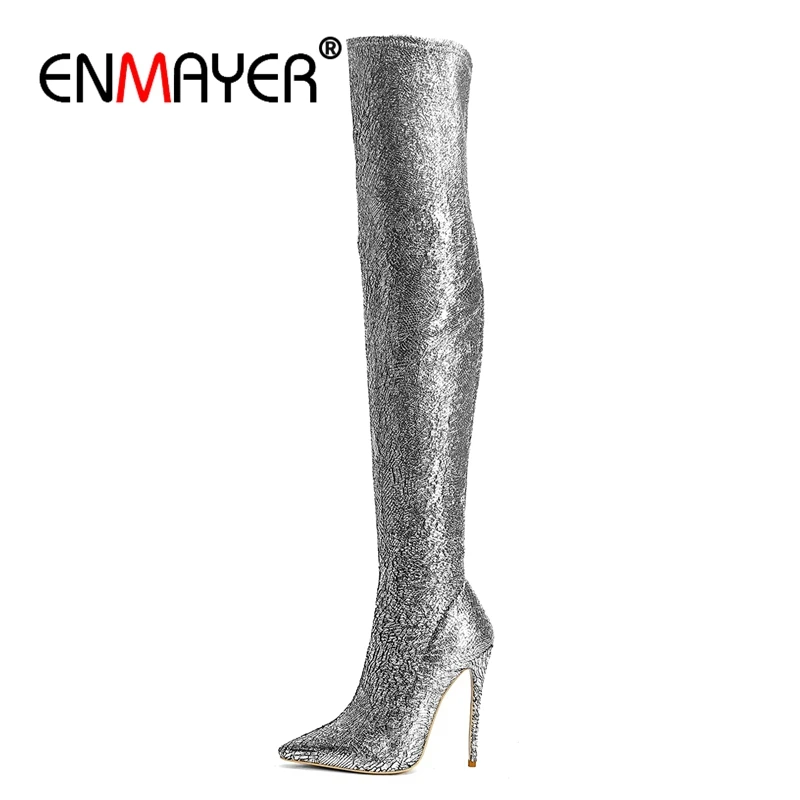 ENMAYER Over-the-Knee boots Winter Women Fashion Shoes Long Boots Super High heels Pointed toe Thin heels Special fabric CR713
ENMAYER Over-the-Knee boots Winter Women Fashion Shoes Long Boots Super High heels Pointed toe Thin heels Special fabric CR713