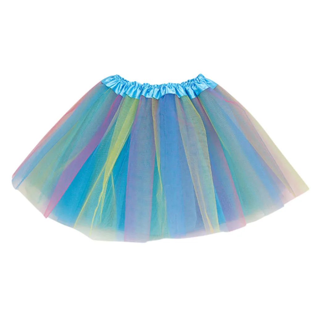 Toddler Kids Girls Baby Multicolor Tutu Skirt Tulle Ballet Outfits Costume rainbow mesh princess skirt | Мать и ребенок