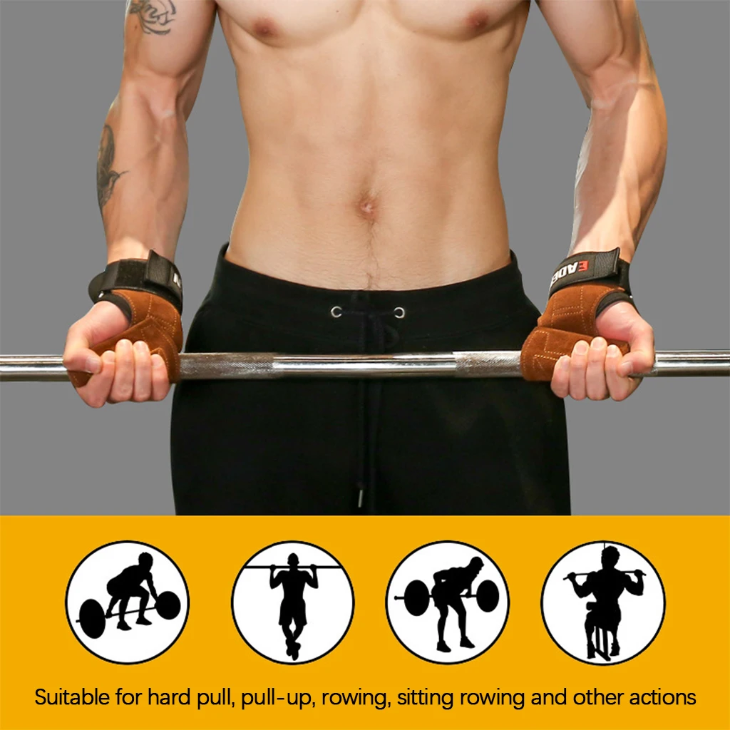 Leather Gymnastic Hand Grips Anti-Skid Bodybuilding Weight Lifting Pull Up Bar Kettlebell Workout Palm Protector Gloves 
Leather Gymnastic Hand Grips Anti-Skid Bodybuilding Weight Lifting Pull Up Bar Kettlebell Workout Palm Protector Gloves