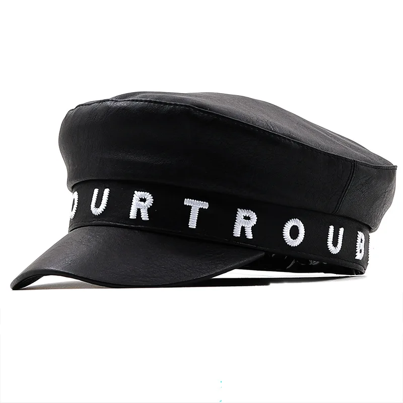 Women Ladies Autumn Winter Beret Hats Embroidery Letter PU Leather British Style Flat Top Octagonal Cap Adjustable Female Hat
Women Ladies Autumn Winter Beret Hats Embroidery Letter PU Leather British Style Flat Top Octagonal Cap Adjustable Female Hat
