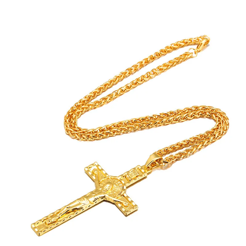 Jesus Cross Women Necklace for Men 2020 New Fashion Gold color Cross Pendent Chain Necklace Jewelry Gifts
Jesus Cross Women Necklace for Men 2020 New Fashion Gold color Cross Pendent Chain Necklace Jewelry Gifts