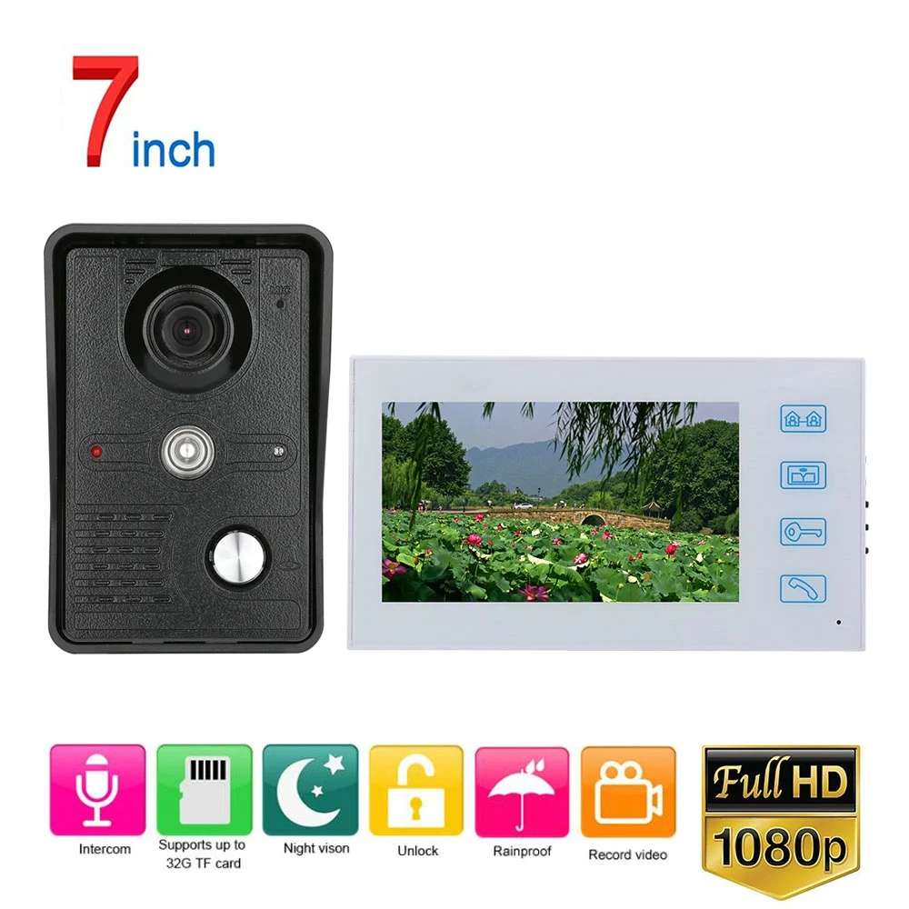 7 inch Record Wired Video Door Phone Doorbell Intercom System with 2pcs AHD 1080P Camera and 2CH Security Camera
7 inch Record Wired Video Door Phone Doorbell Intercom System with 2pcs AHD 1080P Camera and 2CH Security Camera