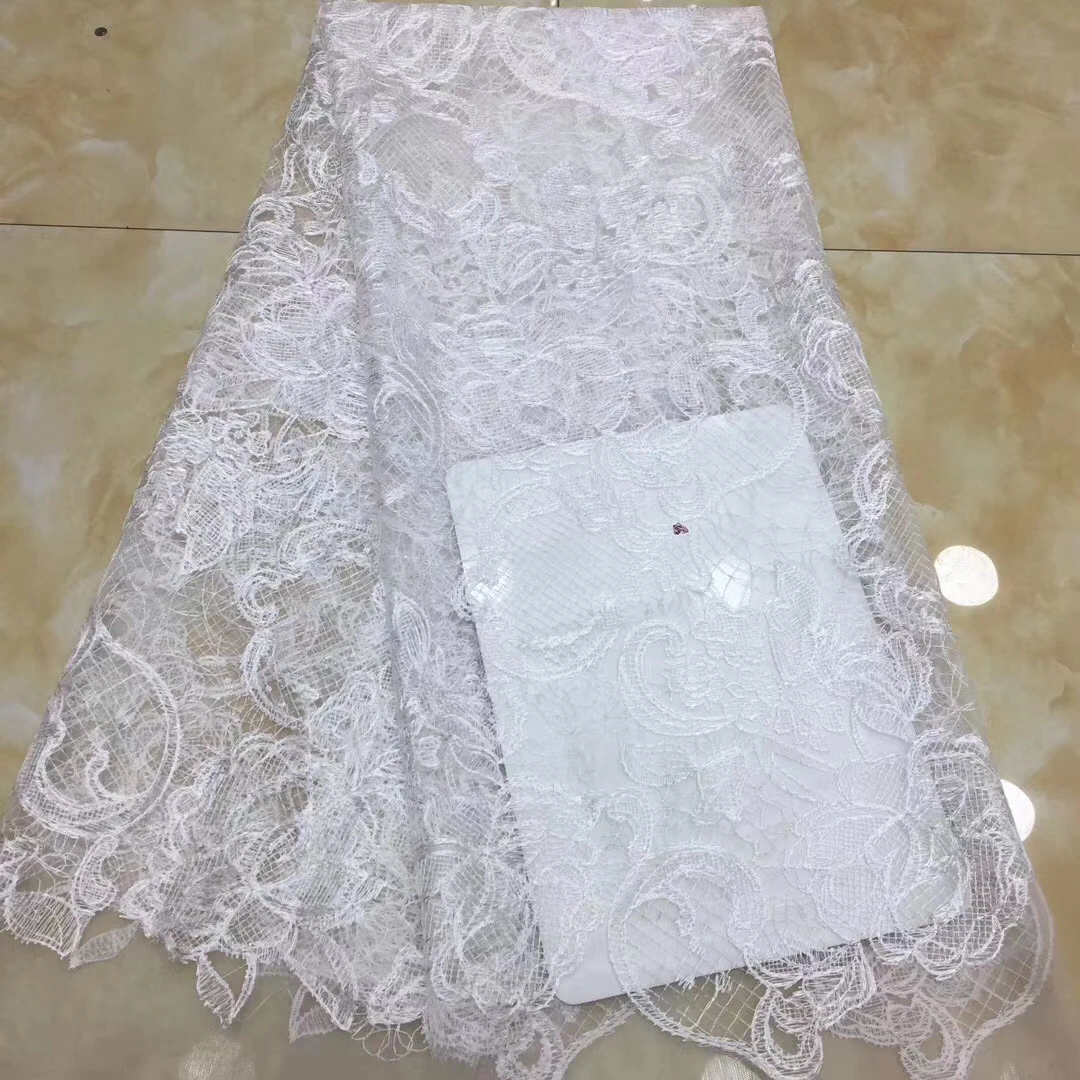 High Quality African Mesh Lace Fabric White French Lace Fabric Nigerian Women's Lace Fabric Wedding Dress MJ4435
High Quality African Mesh Lace Fabric White French Lace Fabric Nigerian Women's Lace Fabric Wedding Dress MJ4435