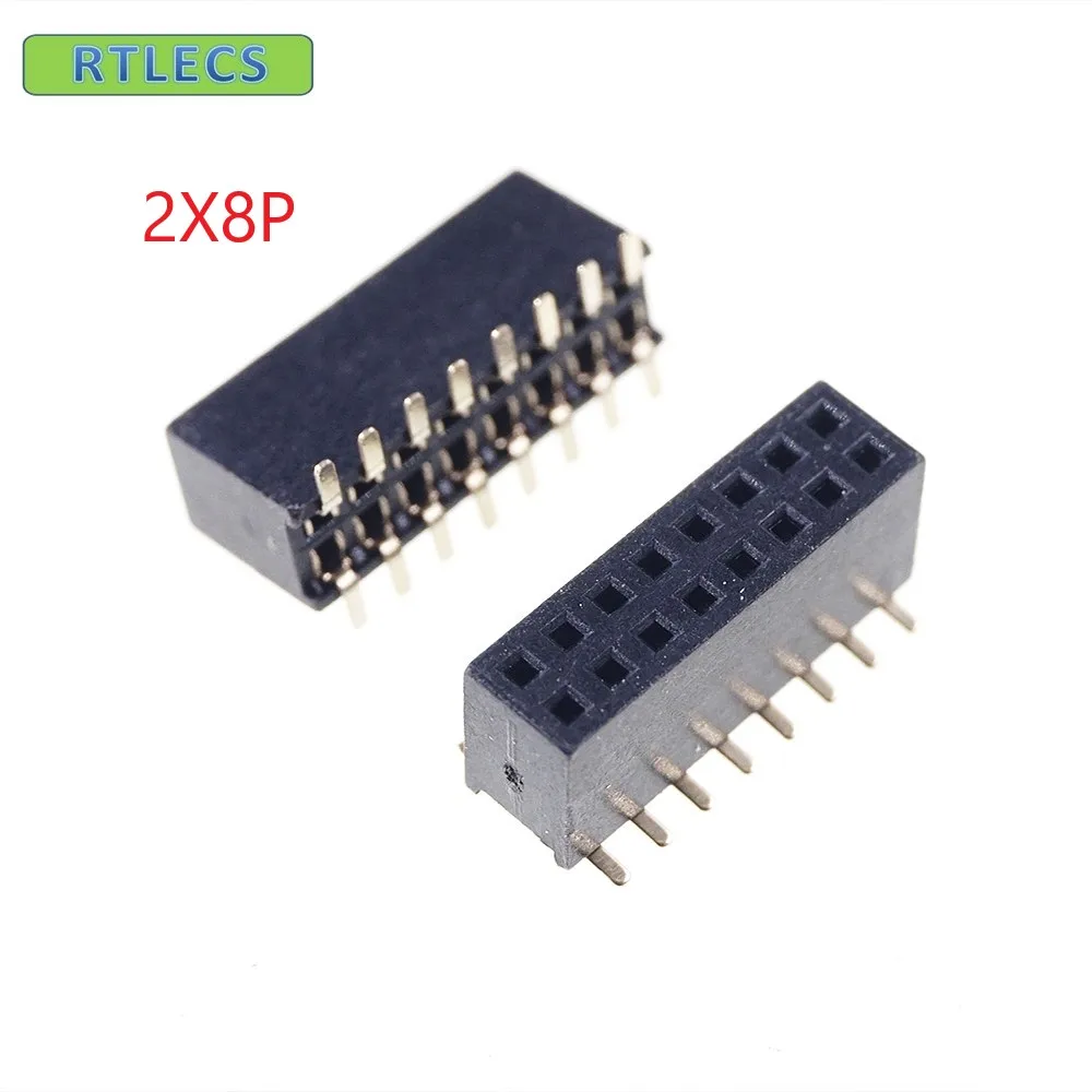 

1000pcs 2x8 P 16 pin 1.27mm Pitch Pin Header Female dual row SMT straight Surface Mount PCB Rohs Lead free
