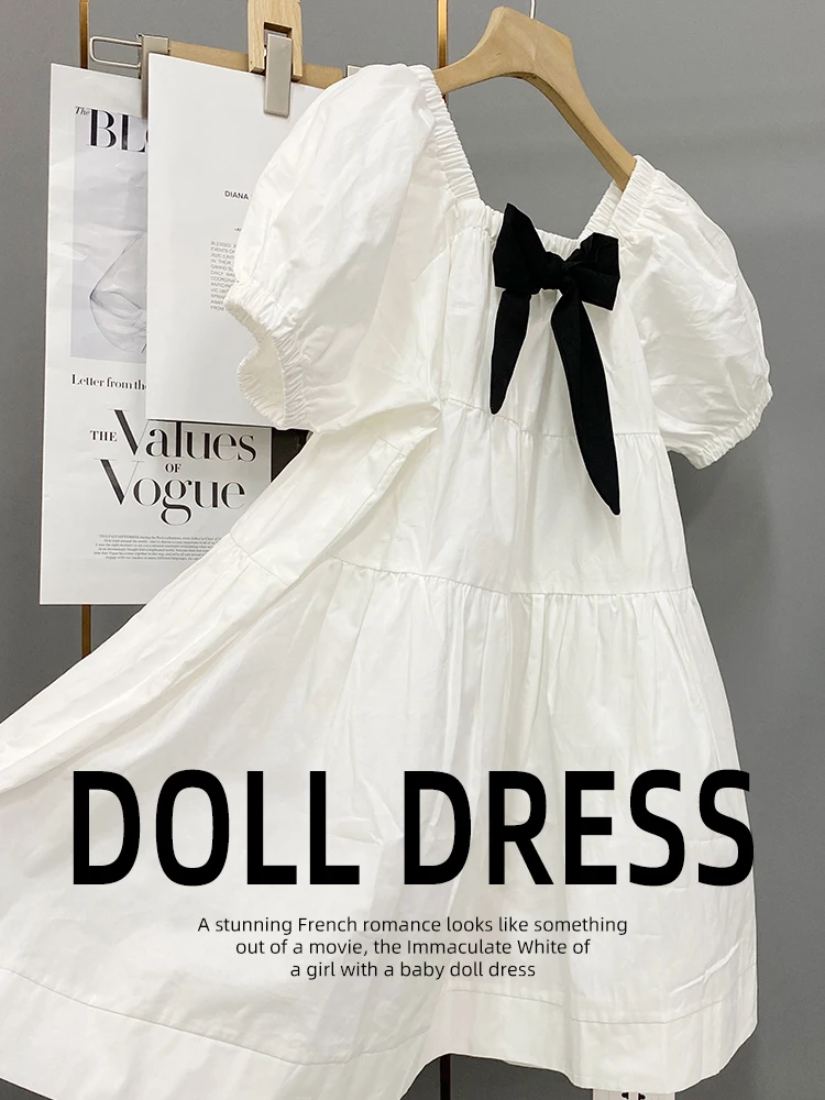 Girls Bowknot Square Collar White Dress 2021 Summer New Medium- and Big-Big Children's Puff Sleeve Princess Dress Kids Clothes
Girls Bowknot Square Collar White Dress 2021 Summer New Medium- and Big-Big Children's Puff Sleeve Princess Dress Kids Clothes