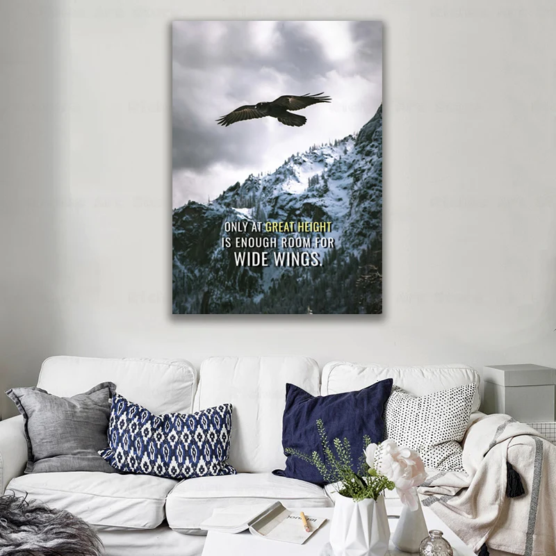 Eagle Snow Mountain Landscape Painting Inspirational Positive Energy Quotes Poster Print Picture Office Study Home Decoration
Eagle Snow Mountain Landscape Painting Inspirational Positive Energy Quotes Poster Print Picture Office Study Home Decoration