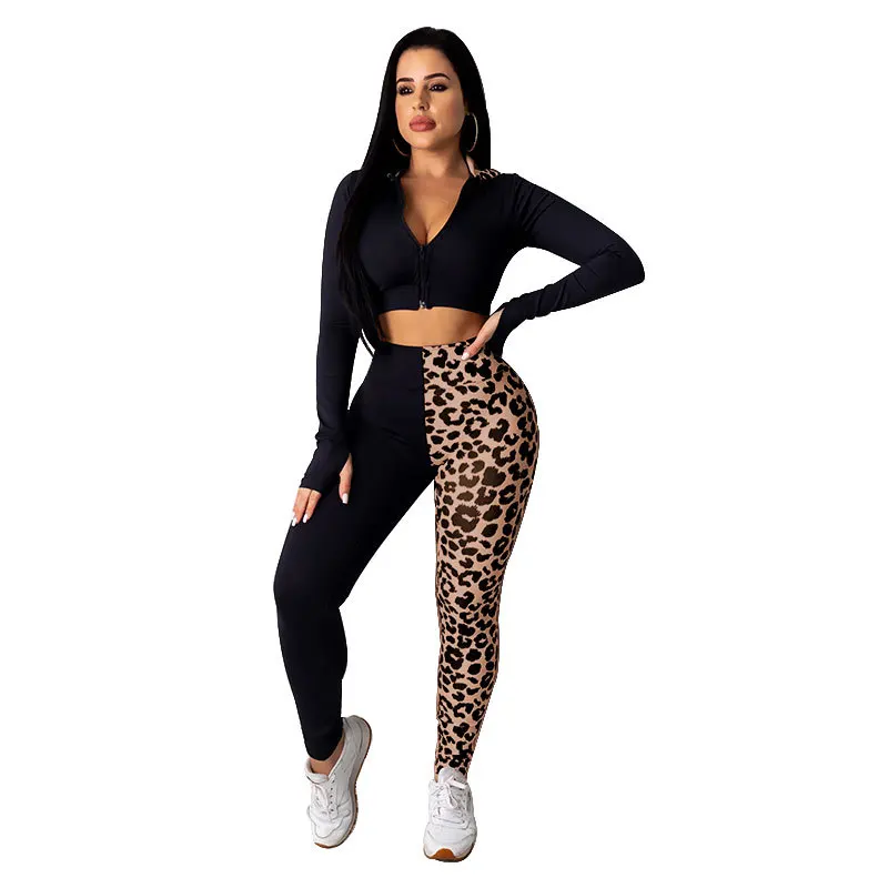 Sexy Leopard Patchwork Two Piece Set Women Lounge Wear Zipper Hoodie Top with Leggings Bodycon Tracksuit Outfits For Women
Sexy Leopard Patchwork Two Piece Set Women Lounge Wear Zipper Hoodie Top with Leggings Bodycon Tracksuit Outfits For Women