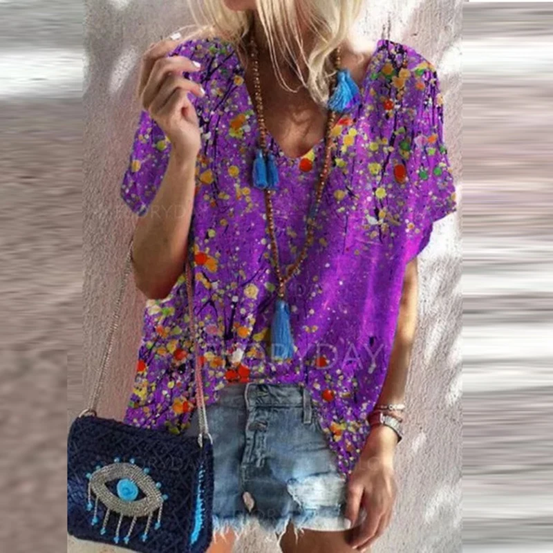 Sale Sexy V Neck Short Sleeve Women Shirt Tops 2021 Spring Floral Printed Blouses Summer Casual Plus Size Streetwear Pullover
Sale Sexy V Neck Short Sleeve Women Shirt Tops 2021 Spring Floral Printed Blouses Summer Casual Plus Size Streetwear Pullover