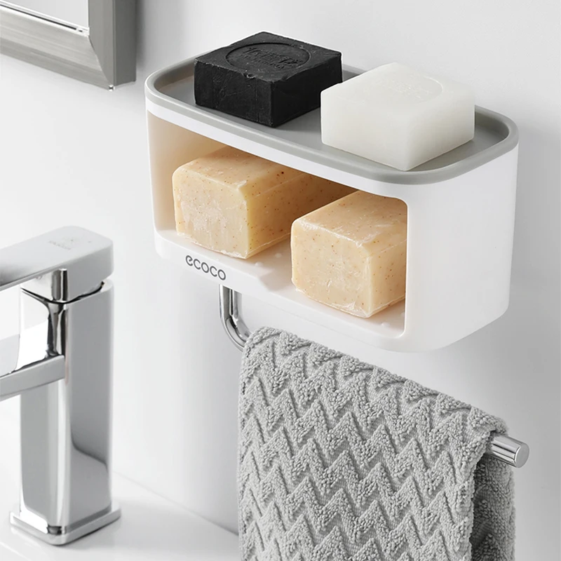 Double Layer Soap Holder Towel Bar Paper Holder Storage Platform Plastic Soap Box Big Container 2019 New Bathroom Soap Dish 
Double Layer Soap Holder Towel Bar Paper Holder Storage Platform Plastic Soap Box Big Container 2019 New Bathroom Soap Dish