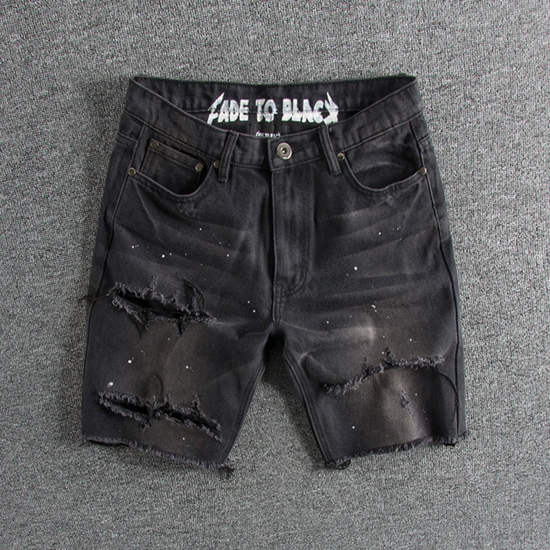 Summer Men's Hole Denim Shorts Hip Hop Street Style Punk Ins Trendy Personalize Youth Letter Distressed Cowboy Zipper Fly
Summer Men's Hole Denim Shorts Hip Hop Street Style Punk Ins Trendy Personalize Youth Letter Distressed Cowboy Zipper Fly