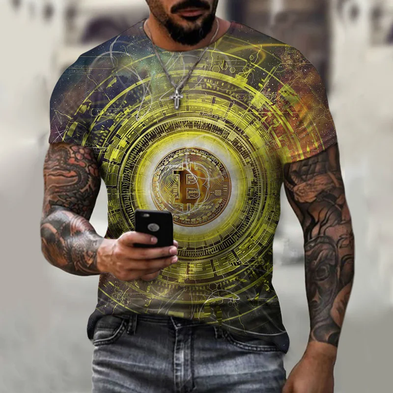 2021 summer new men's short-sleeved loose T-shirt Bitcoin 3D printing top men casual streetwear Short sleeve boy tshirt clothes
2021 summer new men's short-sleeved loose T-shirt Bitcoin 3D printing top men casual streetwear Short sleeve boy tshirt clothes