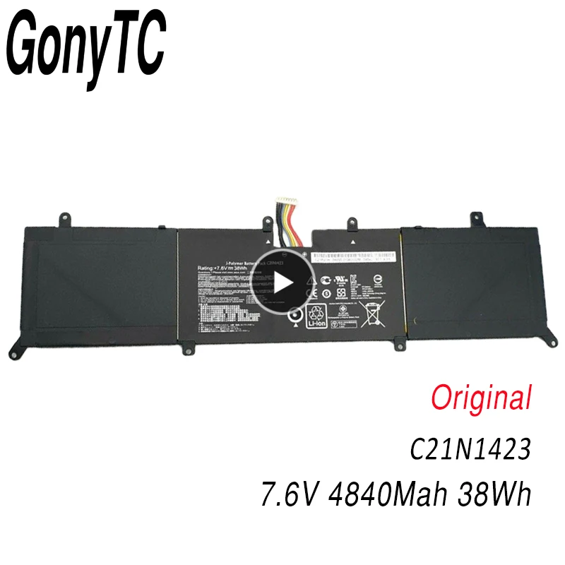 GONYTC New C21N1423 Laptop Battery For ASUS X302L X302LJ X302LA R301LA F302LJ F302U X302LJ-R4073/R4036H 7.6V 38WH
GONYTC New C21N1423 Laptop Battery For ASUS X302L X302LJ X302LA R301LA F302LJ F302U X302LJ-R4073/R4036H 7.6V 38WH
