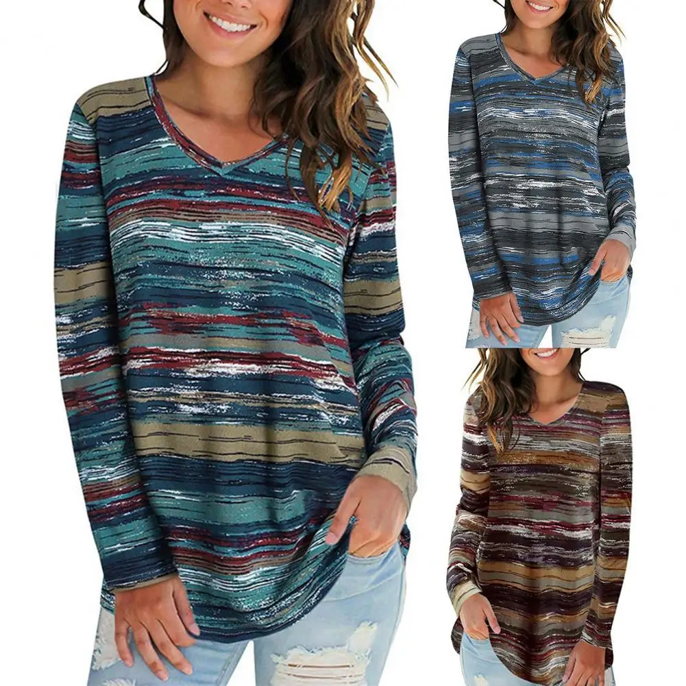 Striped T-Shirt for Women Autumn Winter Long Sleeve Round Neck Base Top Tshirts Women Casual Bottoming Slim Top Femme Tshirts
Striped T-Shirt for Women Autumn Winter Long Sleeve Round Neck Base Top Tshirts Women Casual Bottoming Slim Top Femme Tshirts