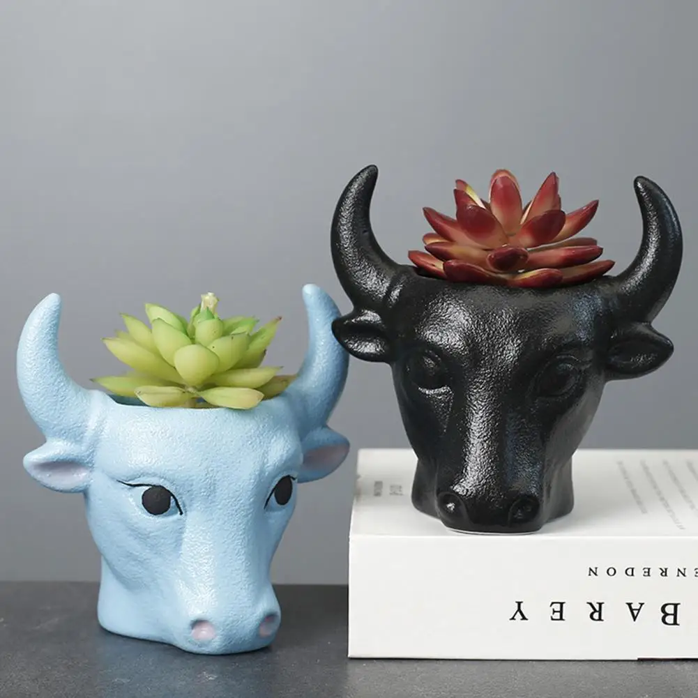 Bull's head-shaped mini ceramic flowerpot, cartoon home accessories, white porcelain succulent potted plant flowerpot
Bull's head-shaped mini ceramic flowerpot, cartoon home accessories, white porcelain succulent potted plant flowerpot