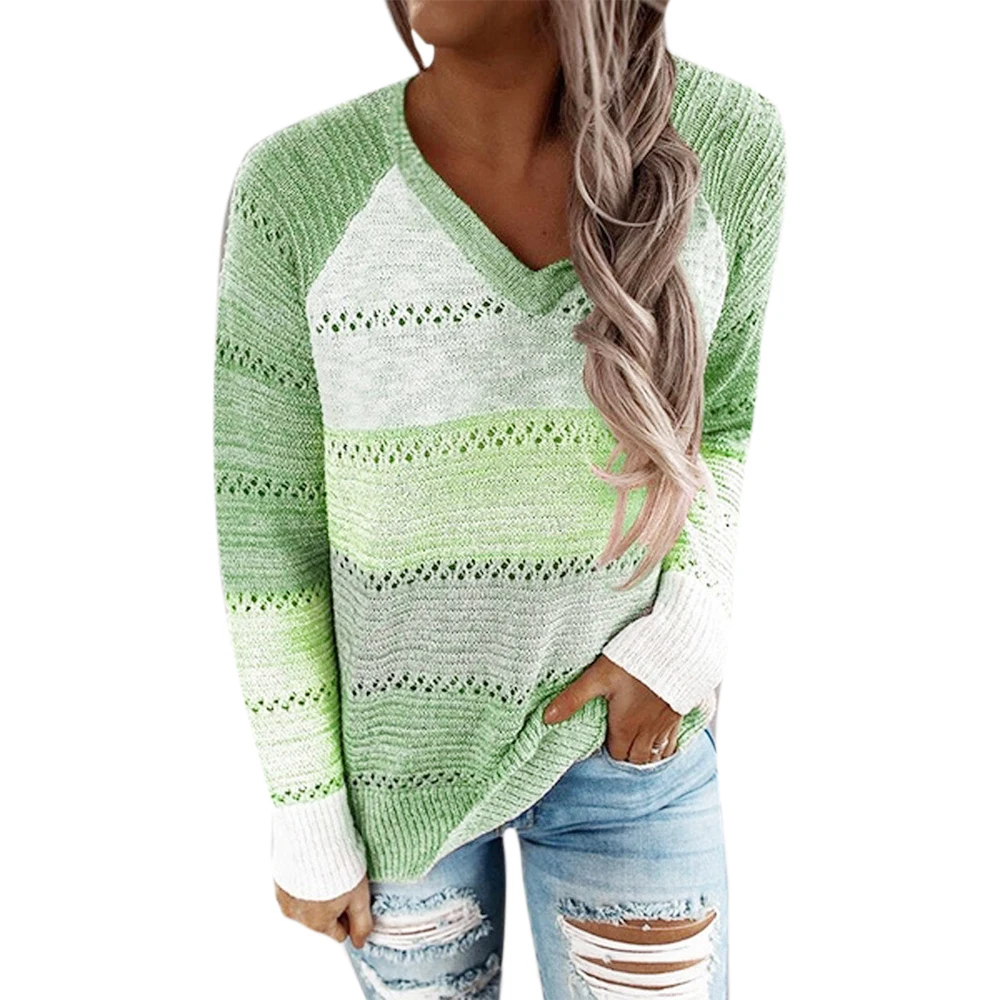 Color Matching Sweater Autumn Winter V-Neck Long Sleeve Hollow Out Jumper Women Outfits Casual New Fashion Kint Sweaters
Color Matching Sweater Autumn Winter V-Neck Long Sleeve Hollow Out Jumper Women Outfits Casual New Fashion Kint Sweaters