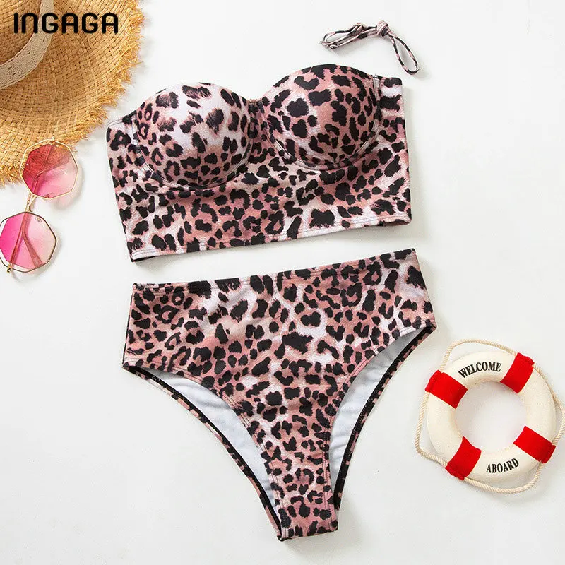 INGAGA Bandeau Bikinis Leopard Women's Swimsuits Sexy Strap Swimwear Push Up Bathing Suits 2021 Summer High Waist Bikini Set
INGAGA Bandeau Bikinis Leopard Women's Swimsuits Sexy Strap Swimwear Push Up Bathing Suits 2021 Summer High Waist Bikini Set
