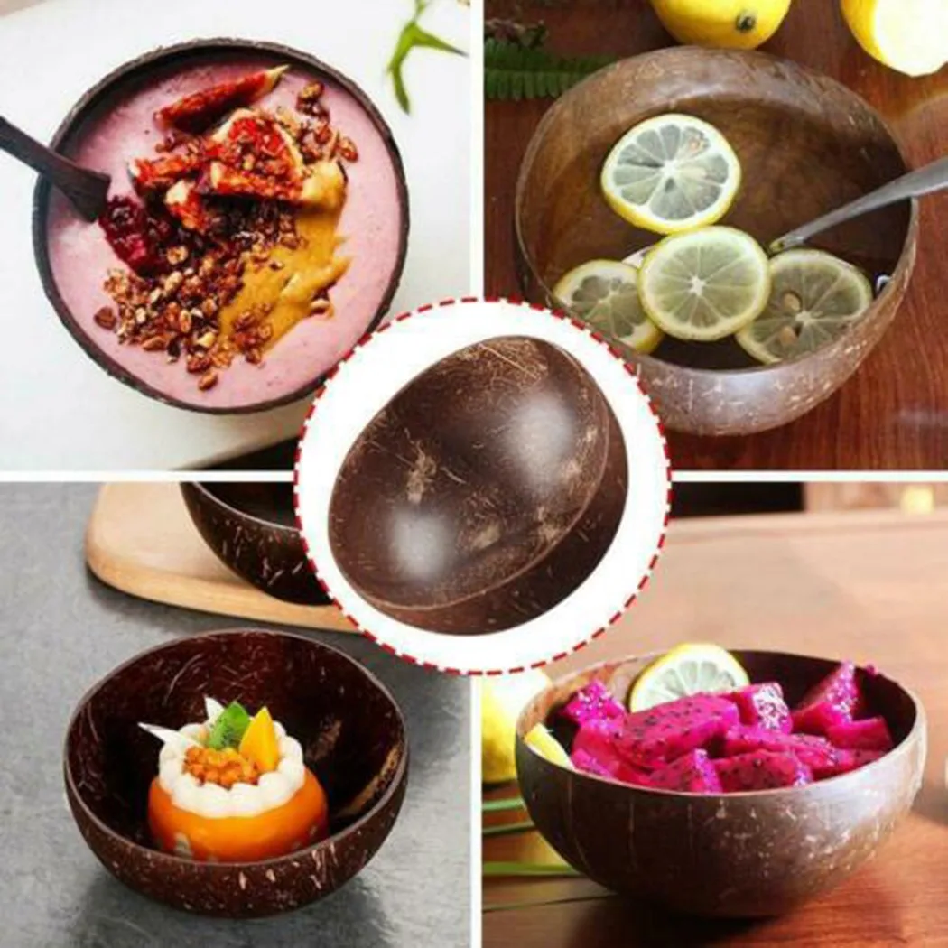 Handcrafted Natural Coconut Bowl Set Spoon Fruit Salad Noodle Rice Bowl Wooden Creative Coconut Shell Smoothie Bowl Tableware
Handcrafted Natural Coconut Bowl Set Spoon Fruit Salad Noodle Rice Bowl Wooden Creative Coconut Shell Smoothie Bowl Tableware