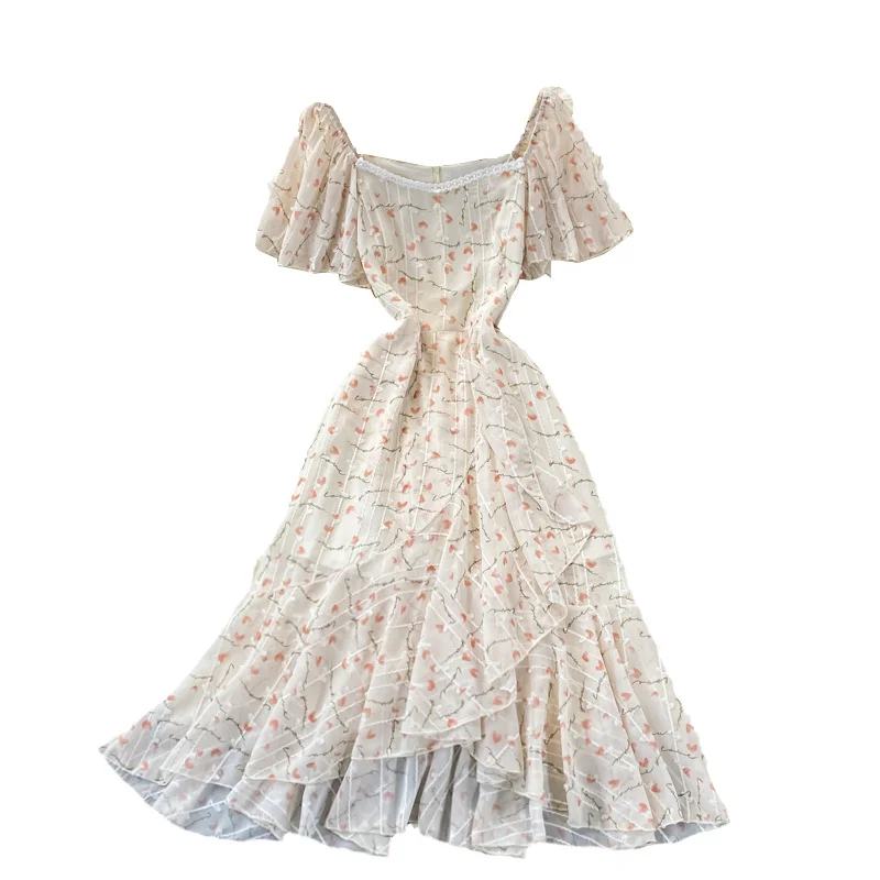 Ladies Elegant Floral Irregular Dress Women Summer 2021 New French Midi Ruffle Dresses Girls Sweet Flower Dress
Ladies Elegant Floral Irregular Dress Women Summer 2021 New French Midi Ruffle Dresses Girls Sweet Flower Dress