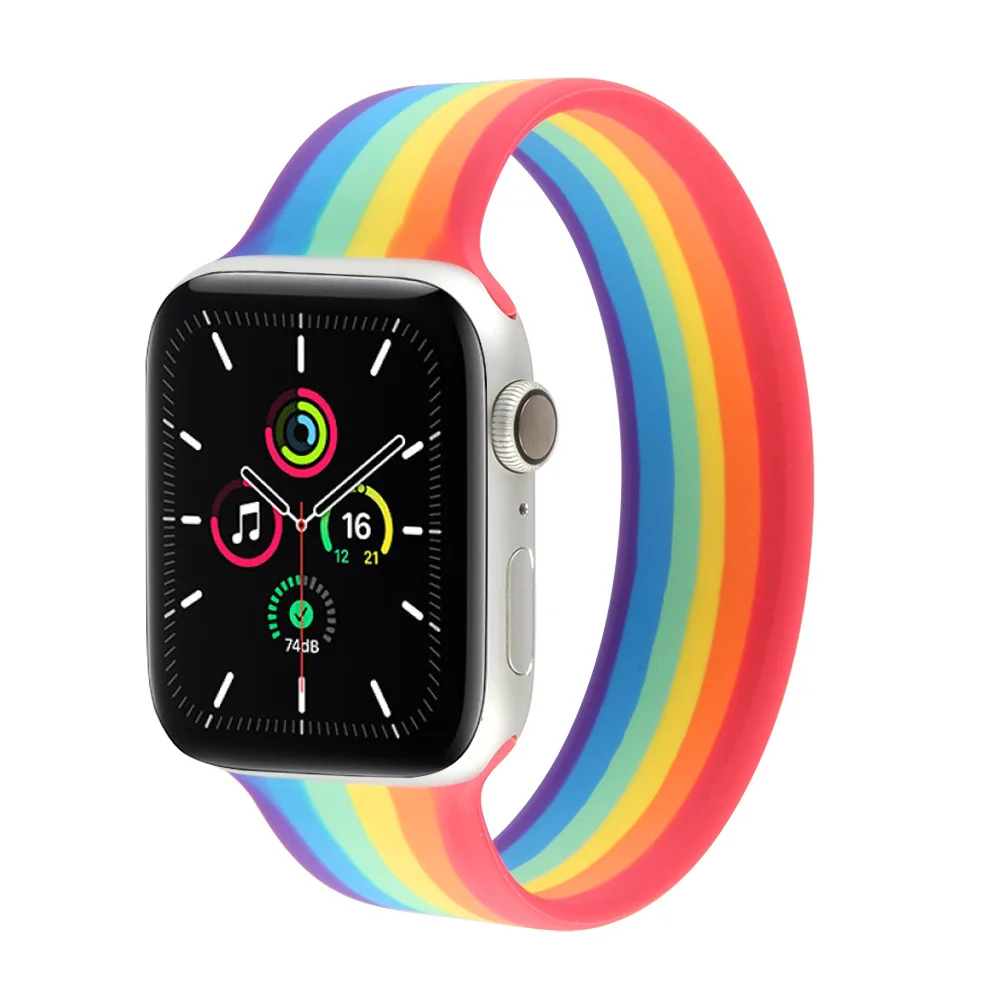 Strap for Apple Watch Band 38mm 40mm 42 mm 44mm Colorful Solo Loop Strap Elastic Sports Bracelet for iWatch 1 2 3 4 5 6 SE 
Strap for Apple Watch Band 38mm 40mm 42 mm 44mm Colorful Solo Loop Strap Elastic Sports Bracelet for iWatch 1 2 3 4 5 6 SE