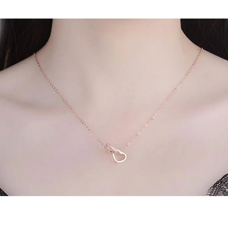 IHUES 925 Sterling Silver Double Heart Circle CZ Zirconia Pendants Necklaces For Women Gift choker Chain collares
IHUES 925 Sterling Silver Double Heart Circle CZ Zirconia Pendants Necklaces For Women Gift choker Chain collares