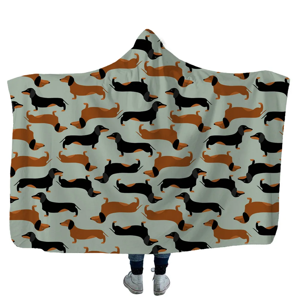 Dachshund 3D Printing Throw Hooded Blanket Wearable Warm Fleece Bedding Office Quilts Soft Adults Travel 
Dachshund 3D Printing Throw Hooded Blanket Wearable Warm Fleece Bedding Office Quilts Soft Adults Travel