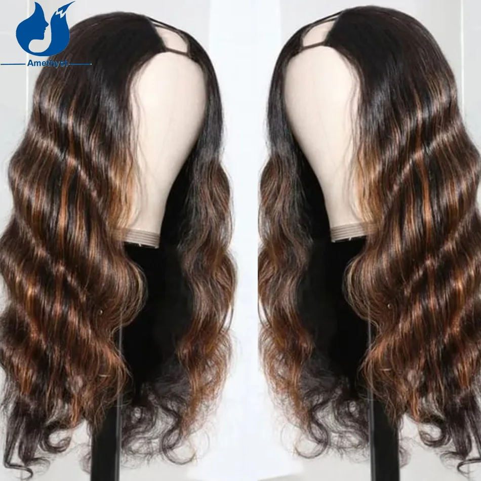 Amethyst Highlight Brown U Part Human Hair Wigs Loose Deep Wave U Shaped Wig 1X3 Ombre Blonde Brazilian Remy Hair Half Wig
Amethyst Highlight Brown U Part Human Hair Wigs Loose Deep Wave U Shaped Wig 1X3 Ombre Blonde Brazilian Remy Hair Half Wig