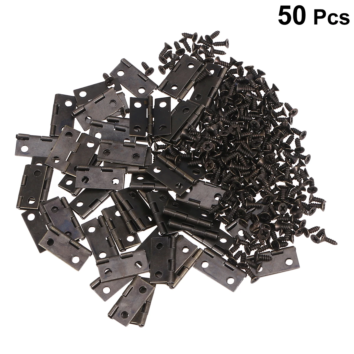 

50pcs Metal Hinge with Screws Small Self Closing Hinges Automatic Hinges Spring Hinge Cabinet Door Hinge for Wooden Box Hardware