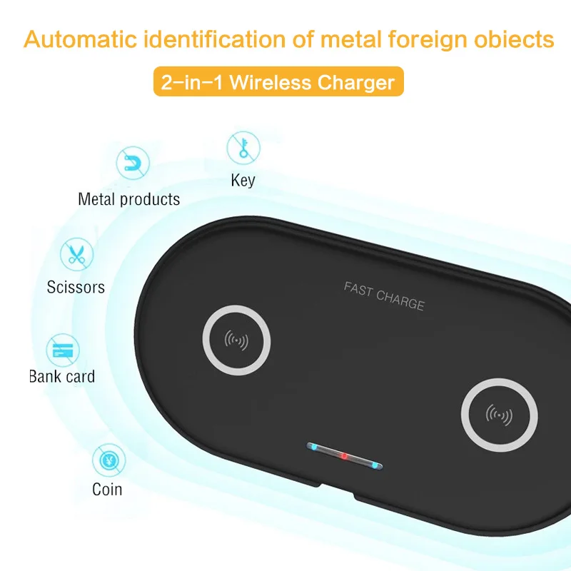 Беспроводное зарядное устройство Qi 10 Вт двойная Беспроводная зарядная площадка