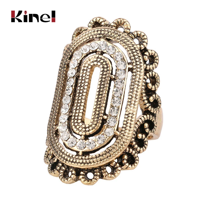 Фото Уникальные винтажные кольца с кристаллами для женщин наборы колец классическим