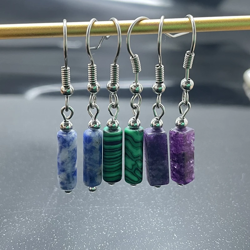 Fashion Natural Stone Drop Earrings for Women Cute Simple Pendant Stainless Steel Earrings All-match New Jewelry Wholesale
Fashion Natural Stone Drop Earrings for Women Cute Simple Pendant Stainless Steel Earrings All-match New Jewelry Wholesale
