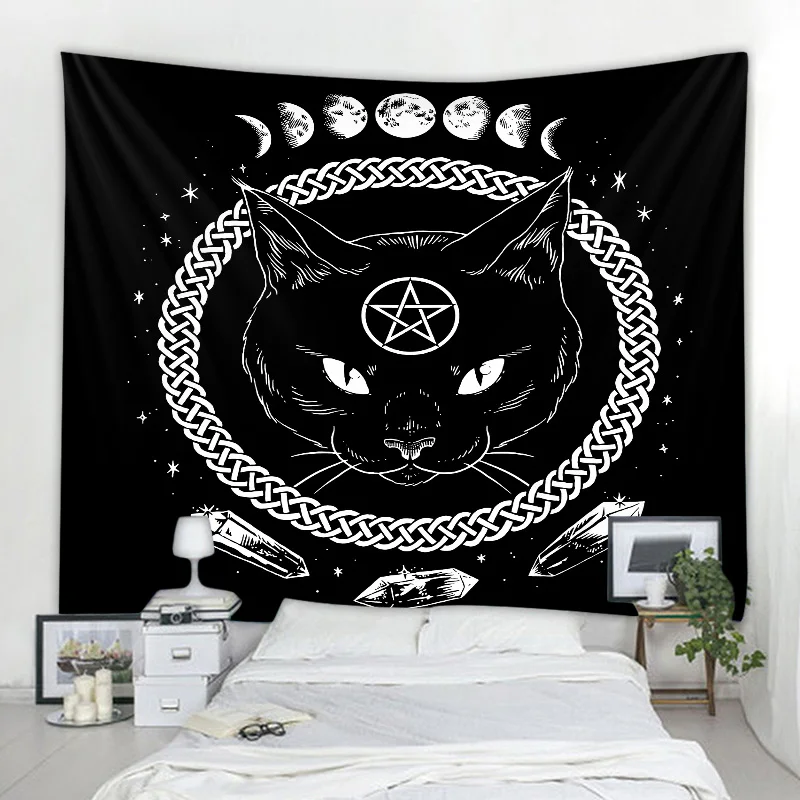 Black Sci-Fi Cat Decoration Tapestry Mandala Decoration Tapestry Bohemian Hippie Decoration Tapestry Bedroom Tapestry
Black Sci-Fi Cat Decoration Tapestry Mandala Decoration Tapestry Bohemian Hippie Decoration Tapestry Bedroom Tapestry