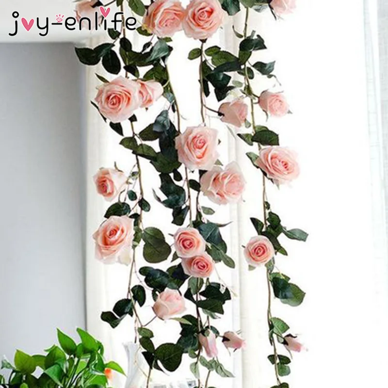 2.4m Silk Artificial Roses Flowers Rattan String Vine with Green Leaves For Home Wedding Garden Decoration Hanging Garland Wall
2.4m Silk Artificial Roses Flowers Rattan String Vine with Green Leaves For Home Wedding Garden Decoration Hanging Garland Wall