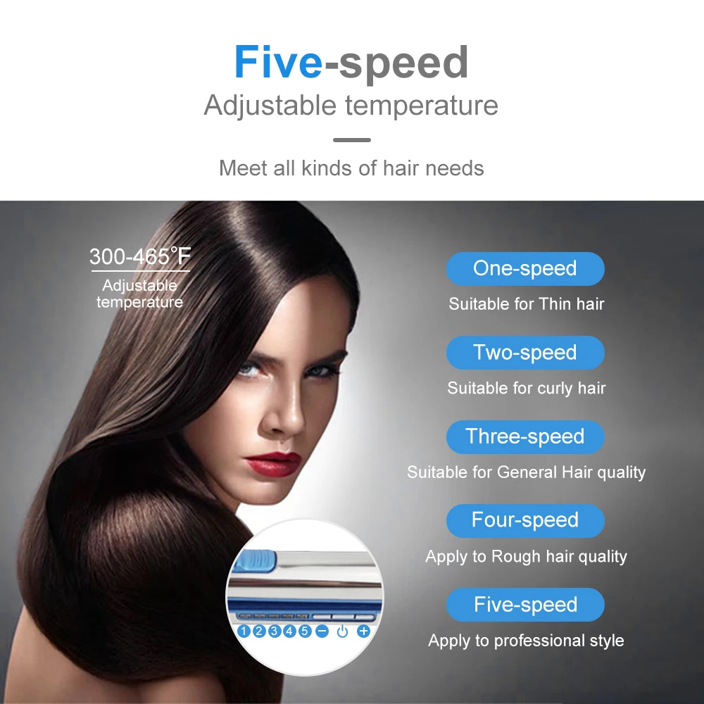 Tourmaline Ceramic Hair Straightener LED Hair Iron Stainless Steel Straightening Iron Intelligent Flat Irons Hair Curler Salon
Tourmaline Ceramic Hair Straightener LED Hair Iron Stainless Steel Straightening Iron Intelligent Flat Irons Hair Curler Salon