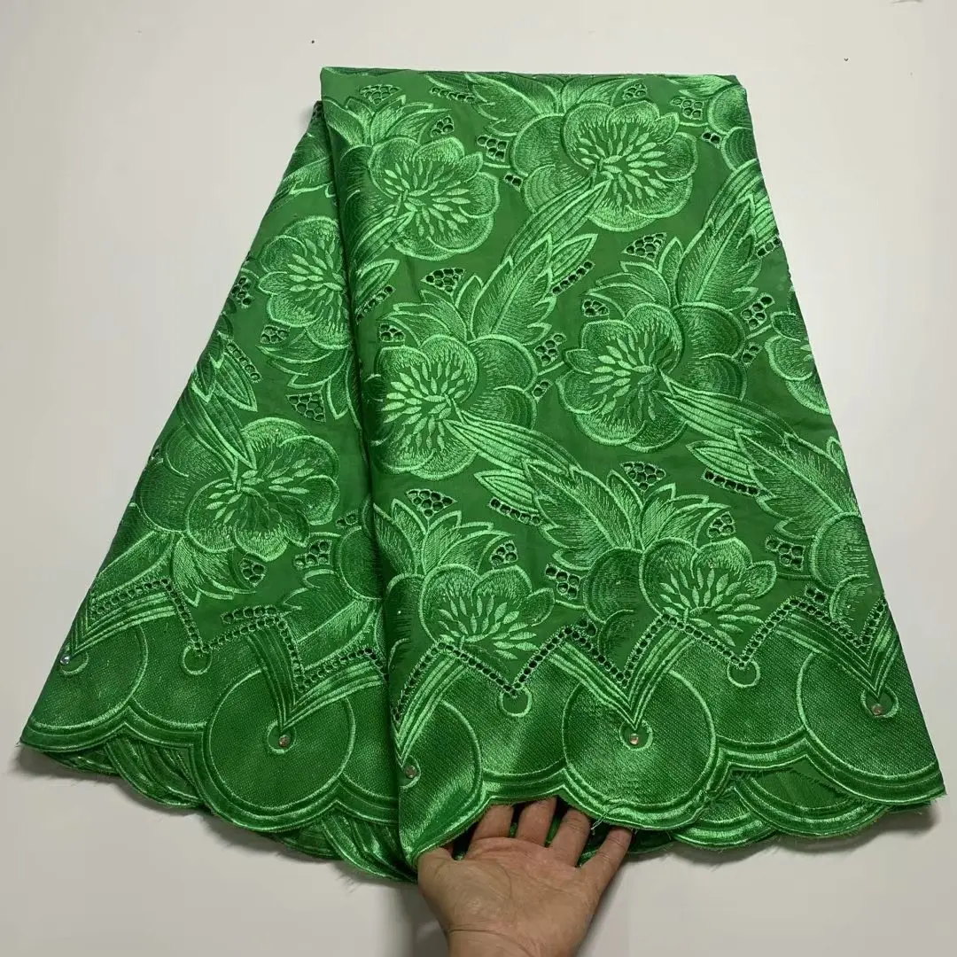 Green 5Yards African Embroidered Cotton Nigerian Lace Fabric Swiss Voile Material Tissu Africain Telas For Sewing Dress ZC6
Green 5Yards African Embroidered Cotton Nigerian Lace Fabric Swiss Voile Material Tissu Africain Telas For Sewing Dress ZC6