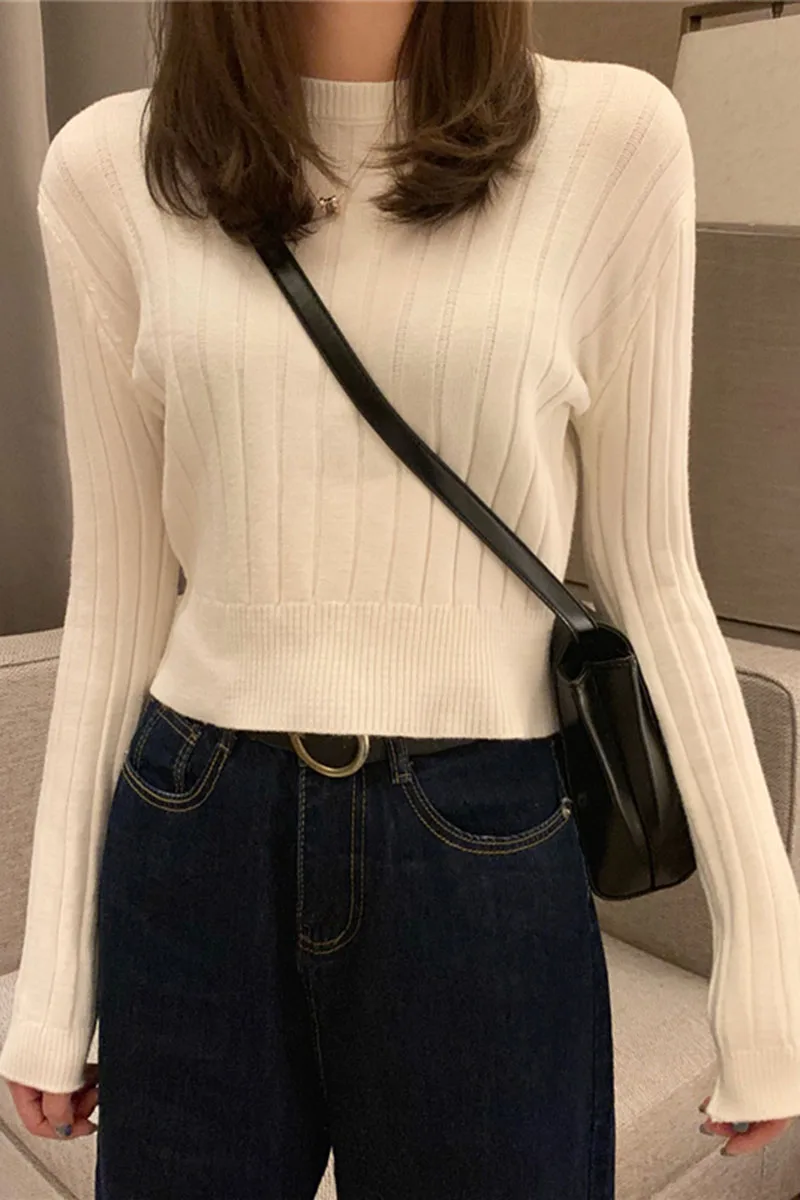 Spring Autumn Elegant Solid Color Sweaters Women Korean Chic O Neck Long Sleeve Knitted Short Pullovers Female Slim Basic Jumper
Spring Autumn Elegant Solid Color Sweaters Women Korean Chic O Neck Long Sleeve Knitted Short Pullovers Female Slim Basic Jumper
