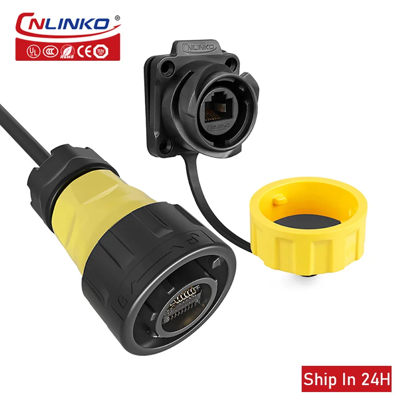 Cnlinko YM24 Waterproof RJ45 Aviation Signal Cat5e 8pin Panel Socket Plug Ethernet Connector for Router PC LED Display Screen
Cnlinko YM24 Waterproof RJ45 Aviation Signal Cat5e 8pin Panel Socket Plug Ethernet Connector for Router PC LED Display Screen