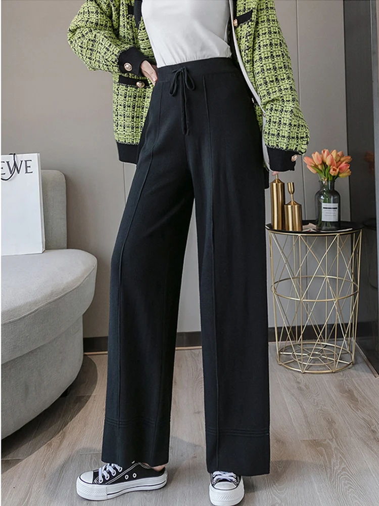 2020 Korean Style Pants Women Autumn Winter knitted Wide Leg Pant Elastic High Waist Female Thick Warm Casual Loose Trousers
2020 Korean Style Pants Women Autumn Winter knitted Wide Leg Pant Elastic High Waist Female Thick Warm Casual Loose Trousers
