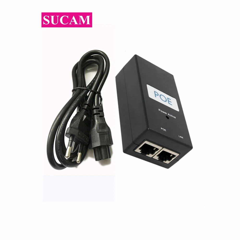 

48V 500mA 0.5A CCTV Camera System POE Injector Ethernet Adapter Power Supply US AU EU UK Plug for IP POE Cameras