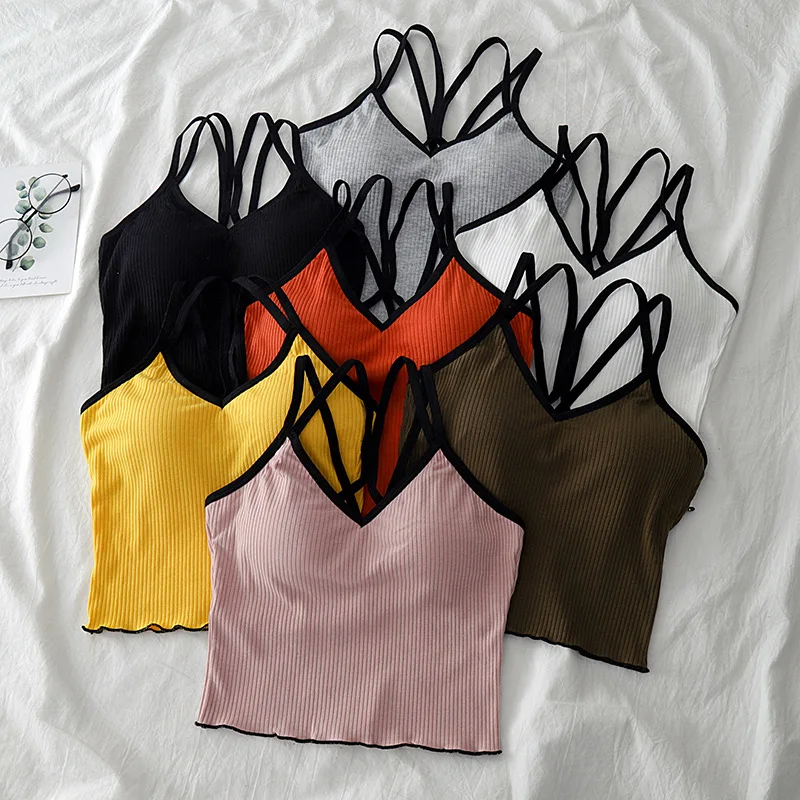 sport Tops Women Halter Backless Bandage Sexy Crop Tops Women Cotton Seamless Underwear Padded Tank Crop Top For Women camis new
sport Tops Women Halter Backless Bandage Sexy Crop Tops Women Cotton Seamless Underwear Padded Tank Crop Top For Women camis new