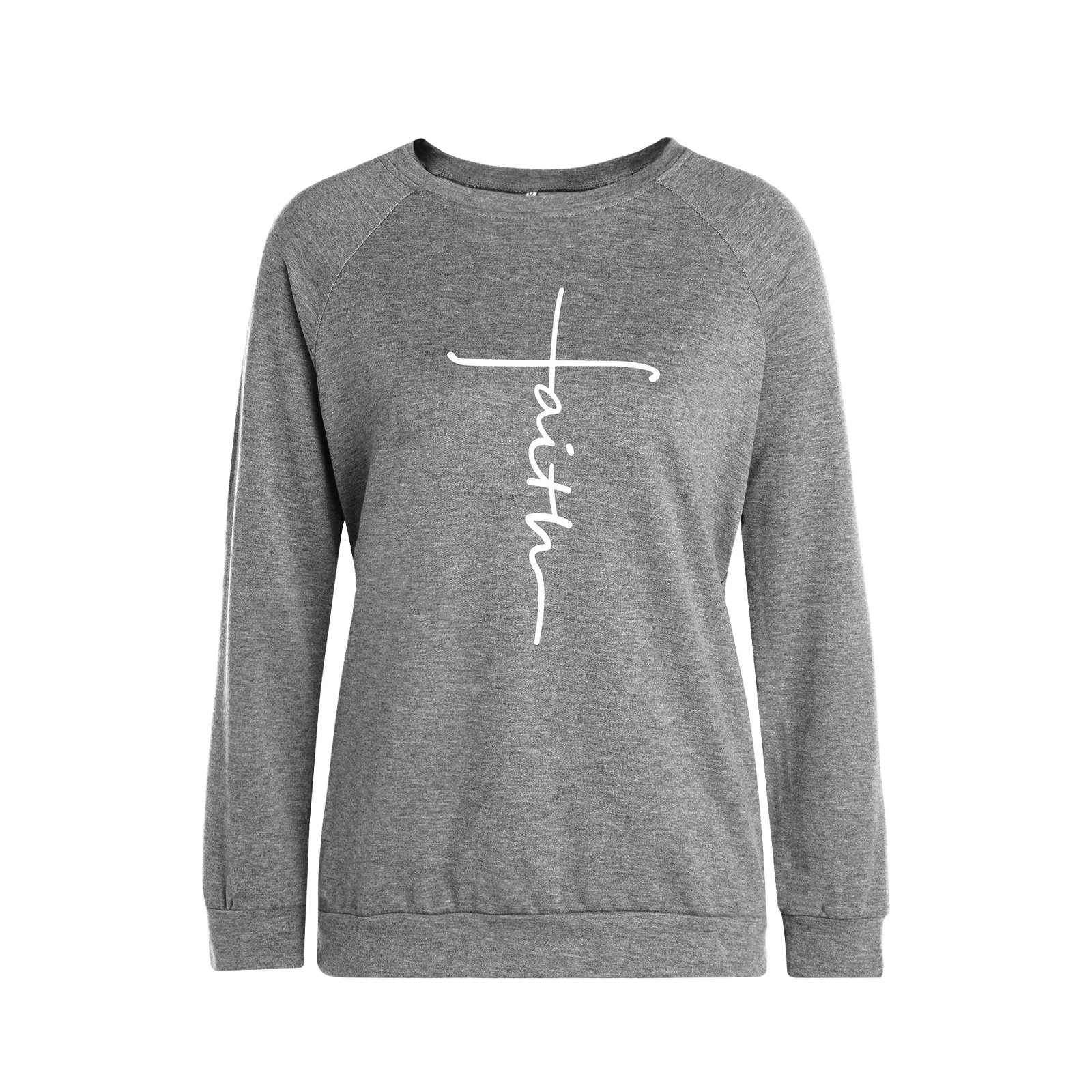 Fashion Women Round Neck Cross Faith Letter Print T Shirt Christian Graphic Hoodie Sweatshirts 
Fashion Women Round Neck Cross Faith Letter Print T Shirt Christian Graphic Hoodie Sweatshirts