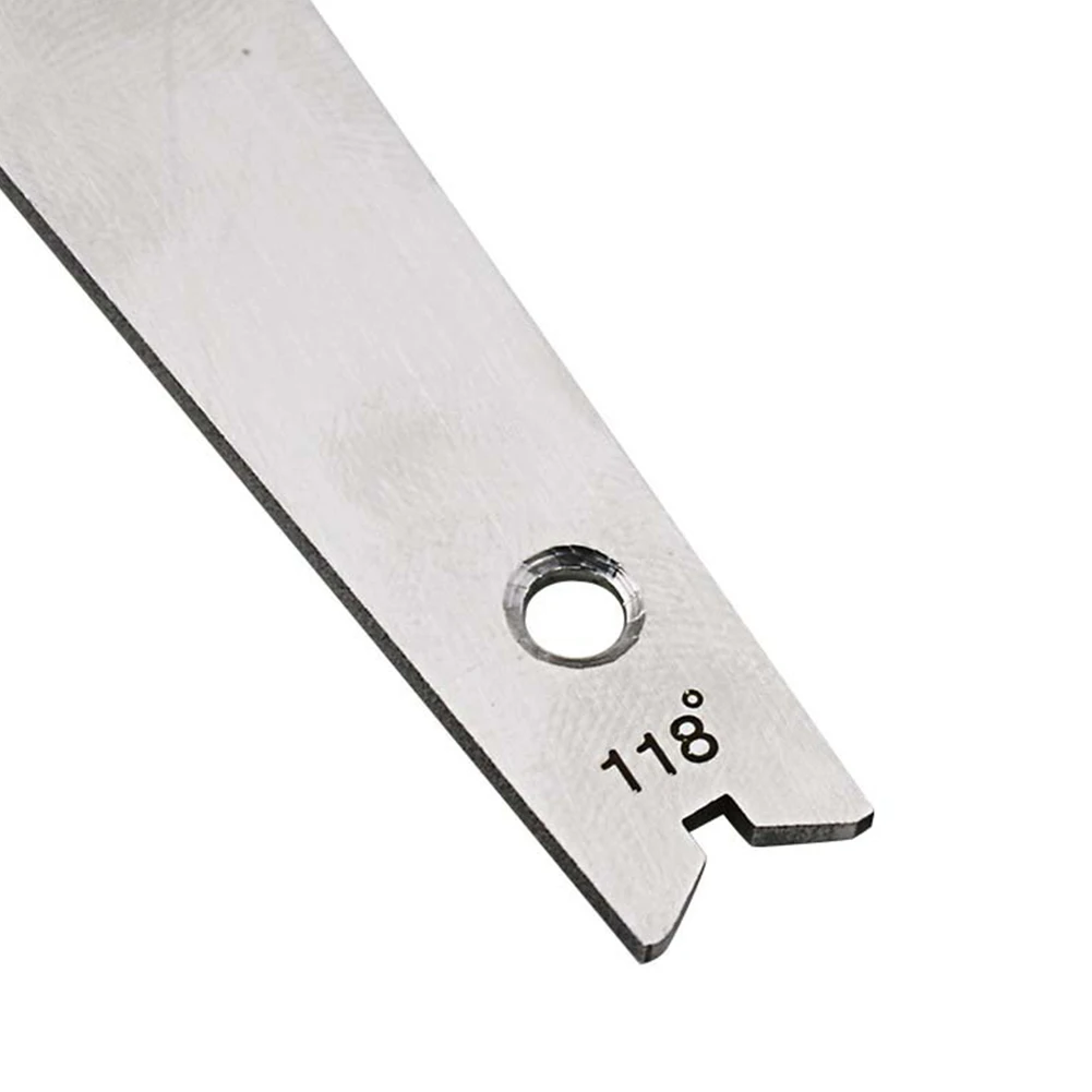 118 degrees Twist Drill Angle Gauge Sliver Stainless Steel Grinding Drill Bits Diameter Center Gauge Sharping Measuring
118 degrees Twist Drill Angle Gauge Sliver Stainless Steel Grinding Drill Bits Diameter Center Gauge Sharping Measuring