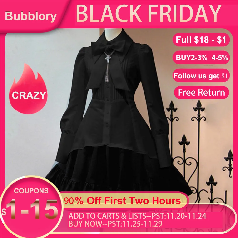 Gothic Dresses Women Plus Size Lolita Summer Elegant Party Black Bow Collar Pleated Lace Up Goth Vintage White Chic Goth Dress
Gothic Dresses Women Plus Size Lolita Summer Elegant Party Black Bow Collar Pleated Lace Up Goth Vintage White Chic Goth Dress