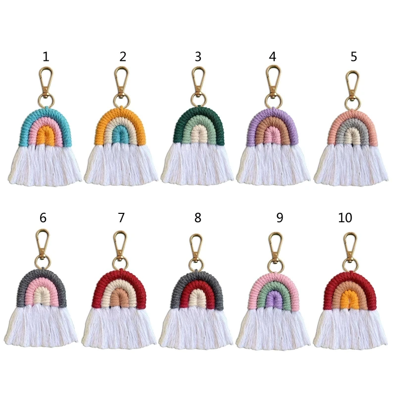 Weaving Rainbow Keychains for Women Boho Handmade Key Holder Keyring Macrame Bag L5YB
Weaving Rainbow Keychains for Women Boho Handmade Key Holder Keyring Macrame Bag L5YB