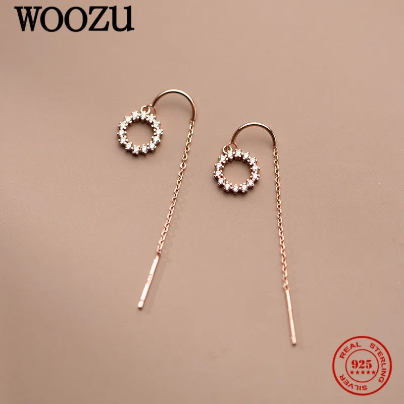WOOZU Real 925 Sterling Silver Bohemian Hollow Circle Zircon Tassel Stud Earrings For Women Girl Ear Line Piercing Jewelry Gift
WOOZU Real 925 Sterling Silver Bohemian Hollow Circle Zircon Tassel Stud Earrings For Women Girl Ear Line Piercing Jewelry Gift